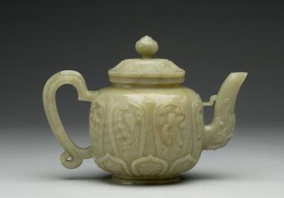 图片[3]-Jade teapot carved with the Eight Immortals motif, Qing dynasty, c. 18th-19th century-China Archive